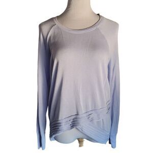Athleta Womens Serenity Sweatshirt Long Sleeve Top Blue Modal Blend Casual Small